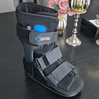 United Ortho Adjustable Orthopedic Walking Boot Large Black for Leg Foot Support