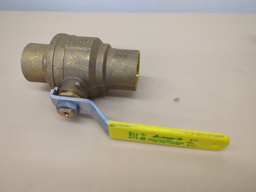 Full Port 1-1/2" Brass Ball Valve - Female Sweat Solder Connector, Lead Free