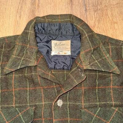 Vintage Palermo Camp Flannel Shirt Mens Wool Nylon Plaid MCM 60s 70s Medium