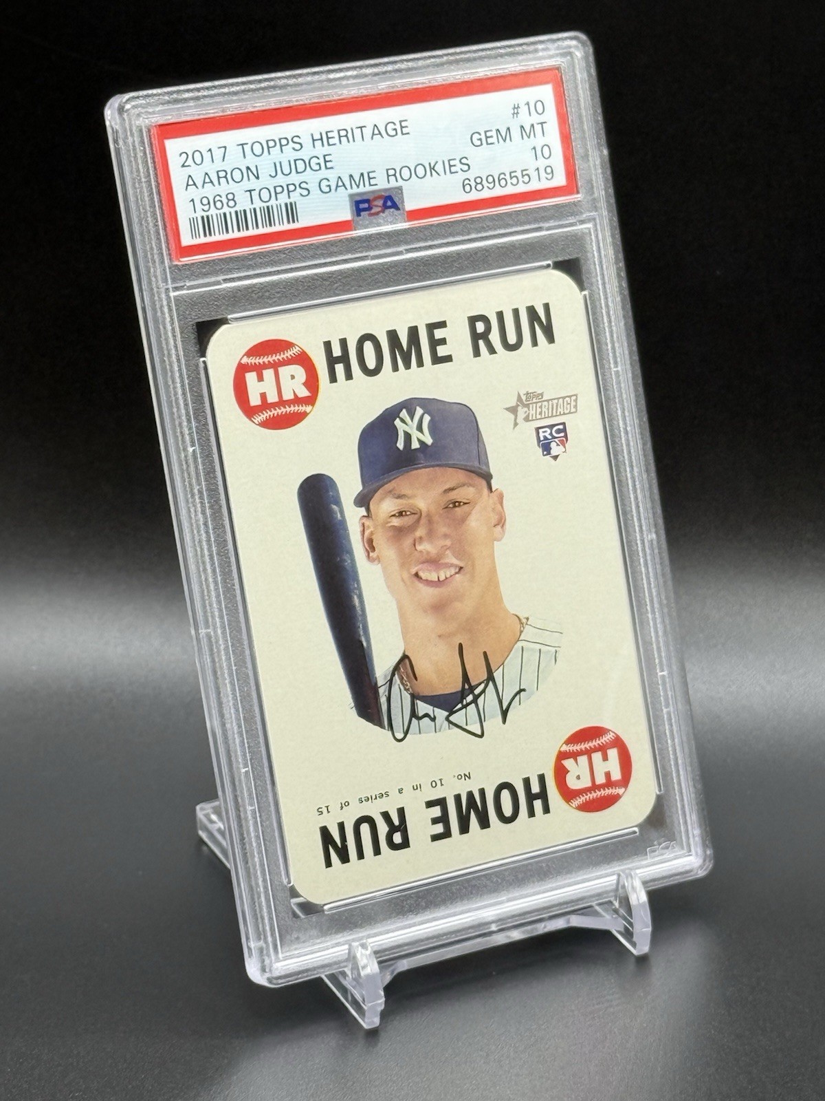 2017 Topps Heritage 1968 Topps Game Rookies AARON JUDGE RC #10 PSA 10 GEM MINT view 5