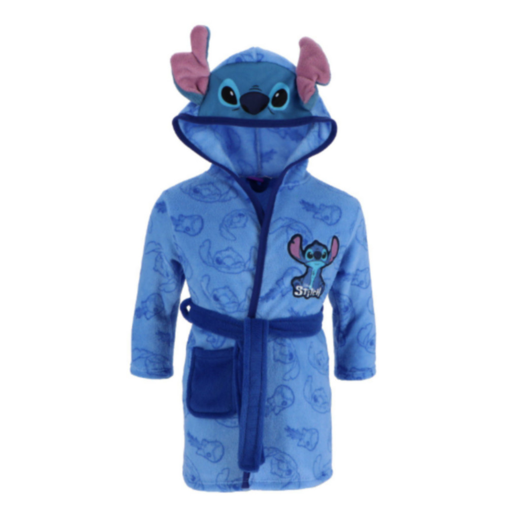 Peignoir Lilo Stitch enfant bleu polaire anti-froid pour la sortie du bain