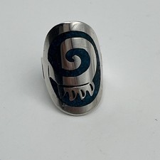 VTG Taxco Mexico Sterling Silver Ring W/ Turquoise Inlay