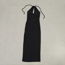 Zara Elegant Black Halter Maxi Dress Size S