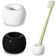 2 Pack Ceramic Toothbrush Holder Stand for Bathroom Vanity Countertops Dressers