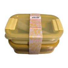 Ello 2-Pack Lunch Stack Plastic Food Storage Container Bento Box Golden Yellow