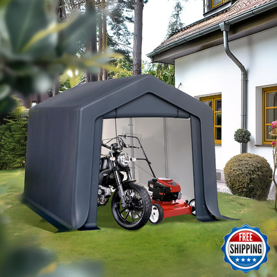 Phi Villa 8X12Ft Storage Shelter Shed Portable Carports Outdoor Garage Canopy