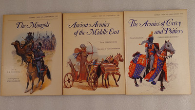 Osprey publishing ''MEN AT ARMS'' ( x3)  THE MONGOLS/ARMIES OF GRE'CY/MIDDLE EAST