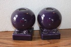 Fiesta Ware PLUM Round Ball Bulb Candle Holder PAIR