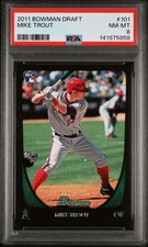 2011 Bowman Draft Mike Trout Rookie #101 PSA 8