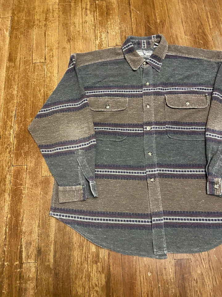 Vintage 90s Bugle Boy Outdoor Multicolor Striped Button Up Shirt Adult Large - Image 2 of 4