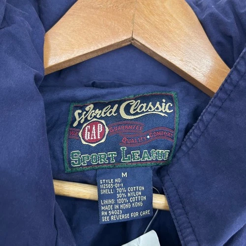 Gap World Classic Sport League Mens Navy Blue Field Jacket Medium 90s New NOS image 3