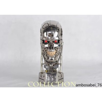 T-800 Skull Model 1:1 The Terminator Electroplated Version Luminous Eyes Collect