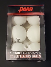 Official Penn 6-PACK 40mm TABLE TENNIS BALLS White PING PONG 1-Star RECREATIONAL