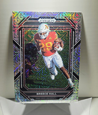 Panini 2023 Prizm Draft Picks Football Breece Hall #10 Iowa State /25 Mojo