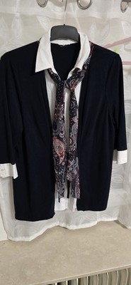 Bluse Blouse Black White Simpel Casual Basic Schick Klassisch Plussize Curvy