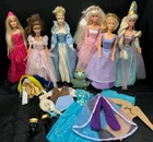 Lot of Vintage Princess Costume Barbie Dolls Danish Court 1st Rapunzel Outfits