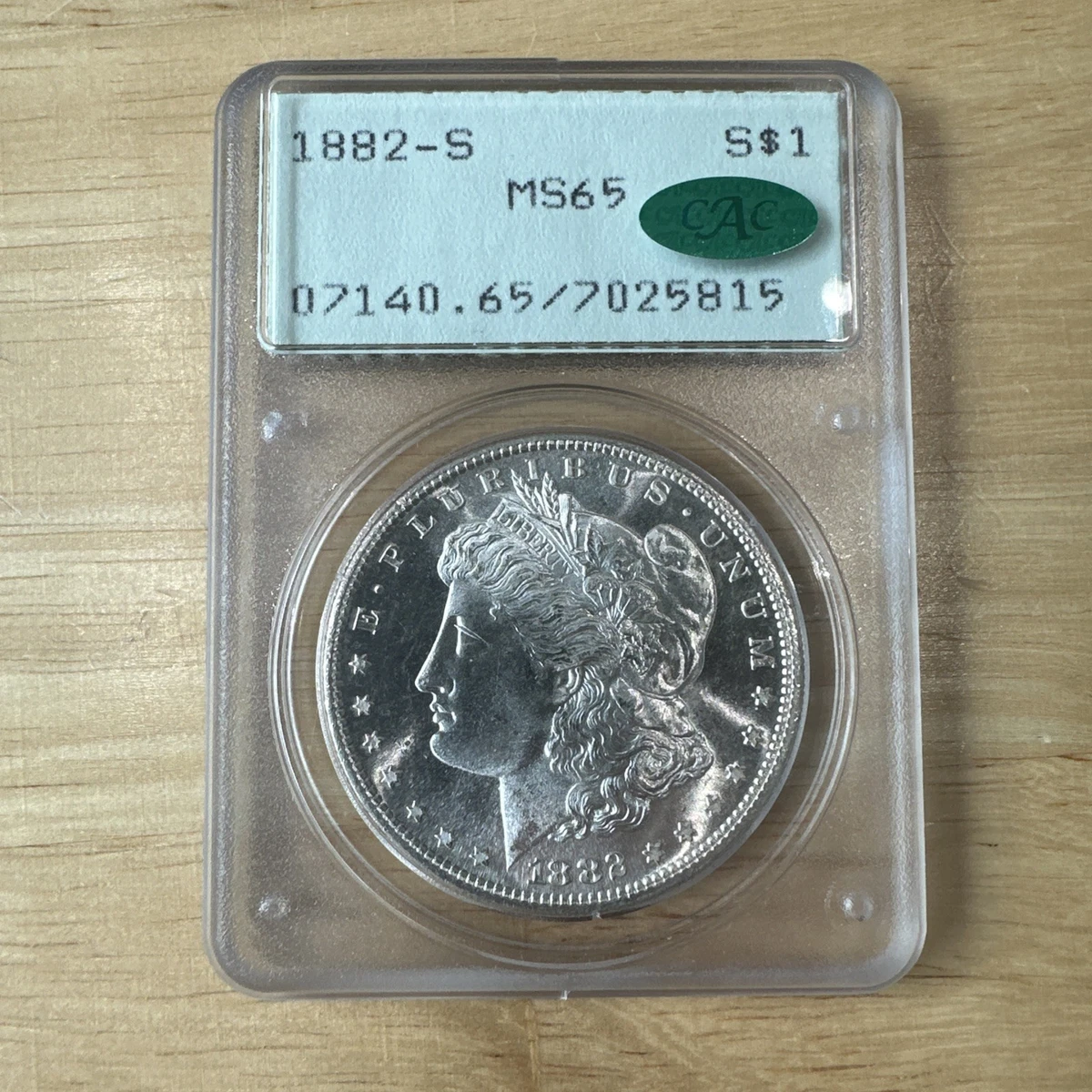 PCGS Certified MS 65 Graded 1882 Year Morgan US Dollars (1878-1921