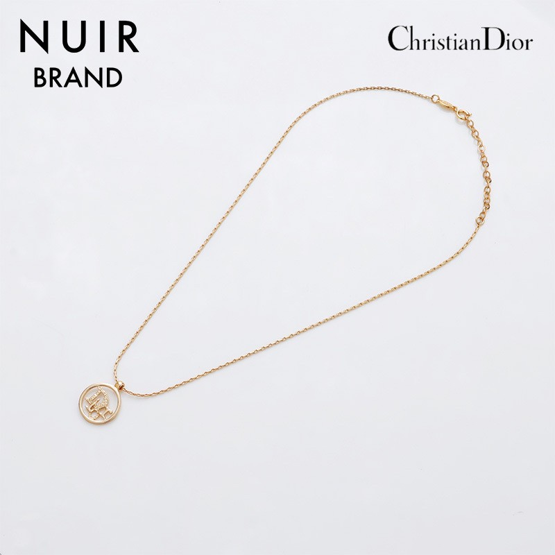 Dior Logo Circle Gold Necklace