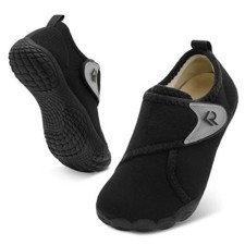 Men's Diabetic Slippers Wide Width Adjustable Fit  Soft 11 Wide All Black