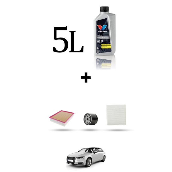 Hoffcar Set Service 3 Filter Und 5L ÖL FüR Audi A3 (8YA, 8YS) 35 Tfsi Hybrid 1-image