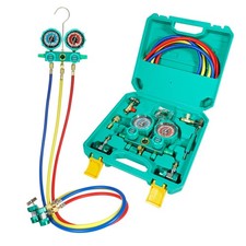 3Way AC Manifold Gauge Set for R134A R410A R22 R404A, Aluminium HVAC Gauge Ki...