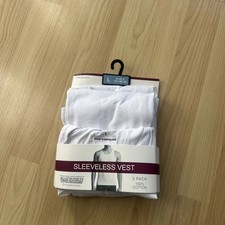 Primark Or 5 Star Men’s Pack Of 3 Sleeveless Vest White Or Black 100% Cotton