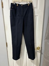 ST. JOHN SPORT BY MARIE GRAY SIZE 10 FIVE POCKET NAVY BLUE DENIM PANT