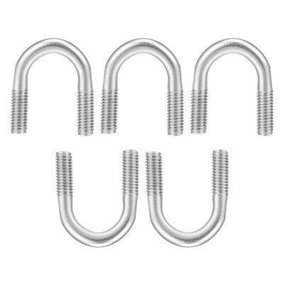 11/16''x1.38''(DxL) Round U-Bolts 5Pcs for Construction Industry Round Bend U Bolt