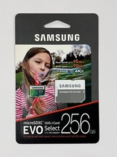 New Samsung 256GB MicroSDXC EVO Select Memory Card with Adapter MB-ME256DA/AM