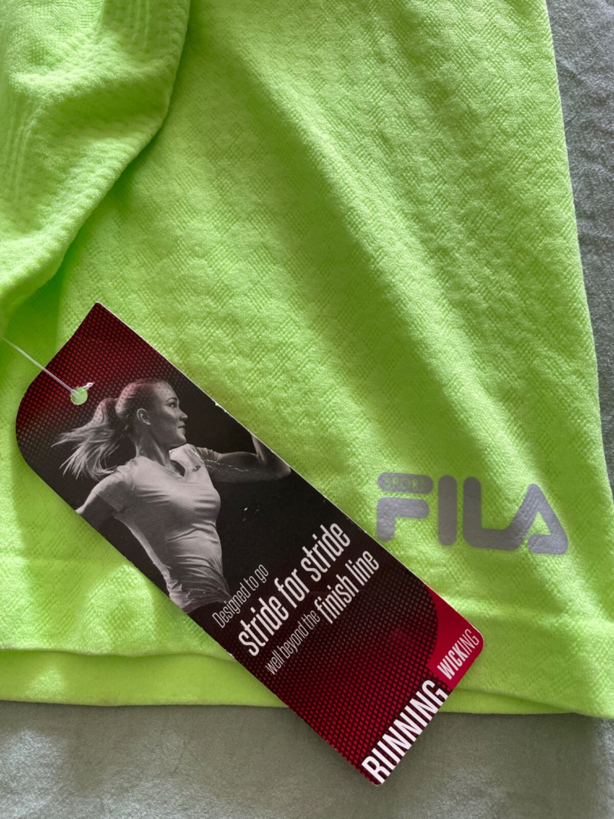 Nuova felpa con cappuccio da corsa donna Fila Sport verde neon taglia media