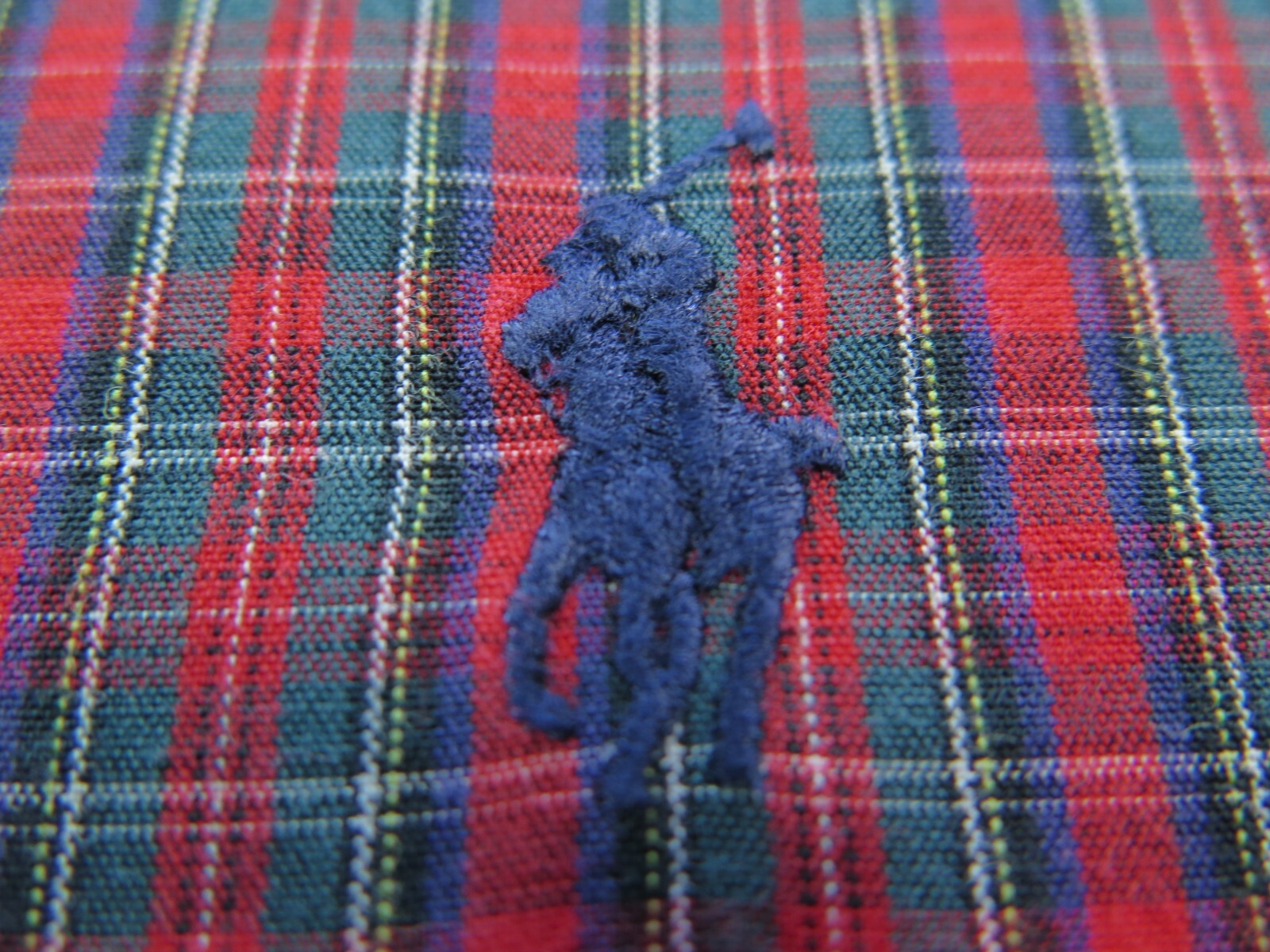 Polo Ralph Lauren Marlowe cotone rosso quadri blu pony camicia casual grande