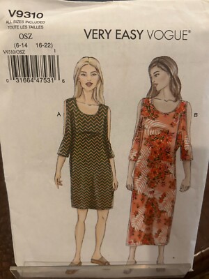 Vogue Patterns Sewing Pattern Misses' Dress-6-14 16-22 Vogue Patterns Sewing Pattern Misses' Dress-6-14 16-22