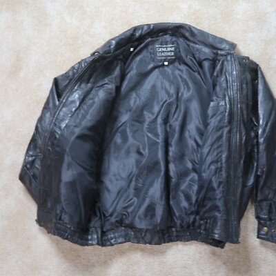Vintage Leder Bomberjacke für Herren mit gesticktem Patch und Kragen