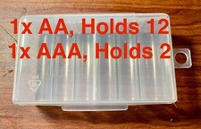 Clear AA AAA Plastic Battery Storage Case/Organizer/Holder Holds 14 batteries