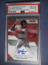 QUENTIN HOLMES 2017 Bowman's Best AUTO #B17QH PSA GEM MT 10 RC Indians