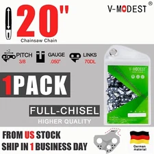 20" Chainsaw Chain For Poulan Pro PR5020 PP5020AV Echo Full Chisel 3/8 .050 70DL
