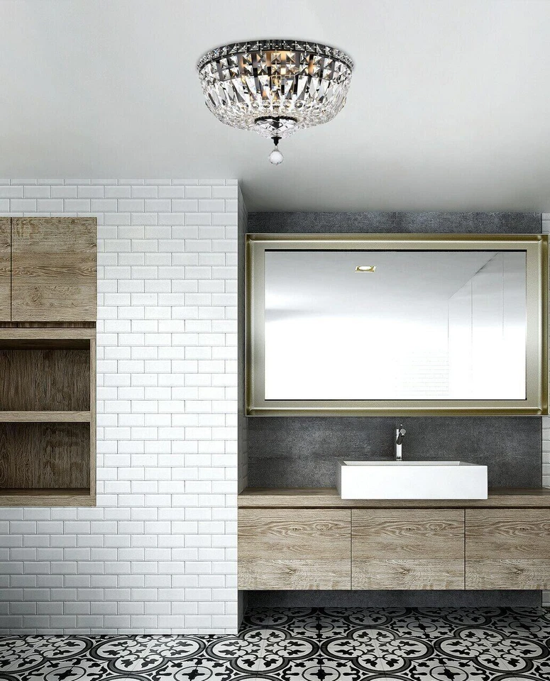 Flush Mount Chandelier Light Fixture Dining Room Bedroom Bathroom Lighting 16" - Image 2 of 4