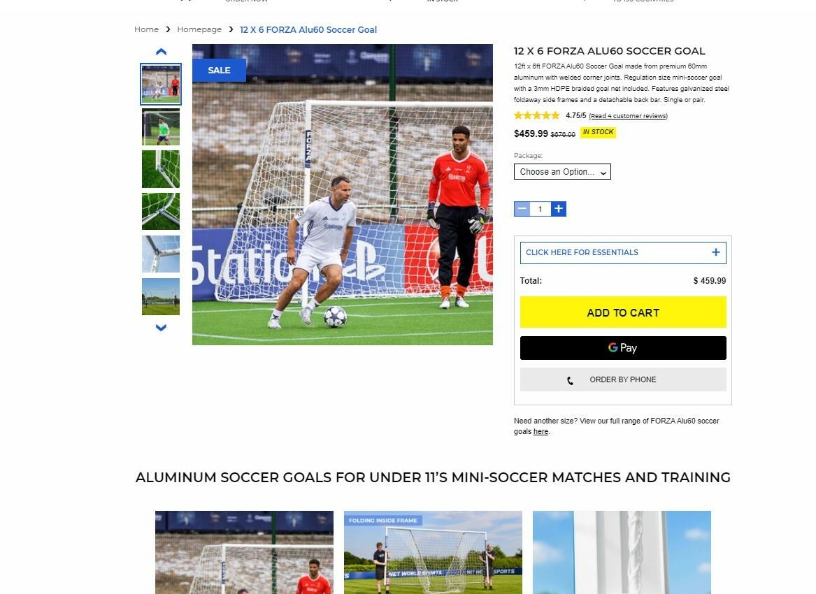 Forza soccer goal 12x6 Aluminum eBay