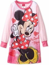 Minnie Mouse Classic Girl's Pink Long-Sleeved Polyester Nightgown
