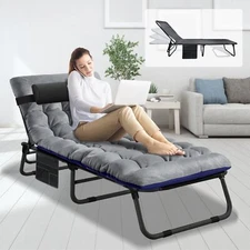 MOPHOTO Folding Camping Cot Double Layer Heavy Duty Military Sleeping Cots Mat