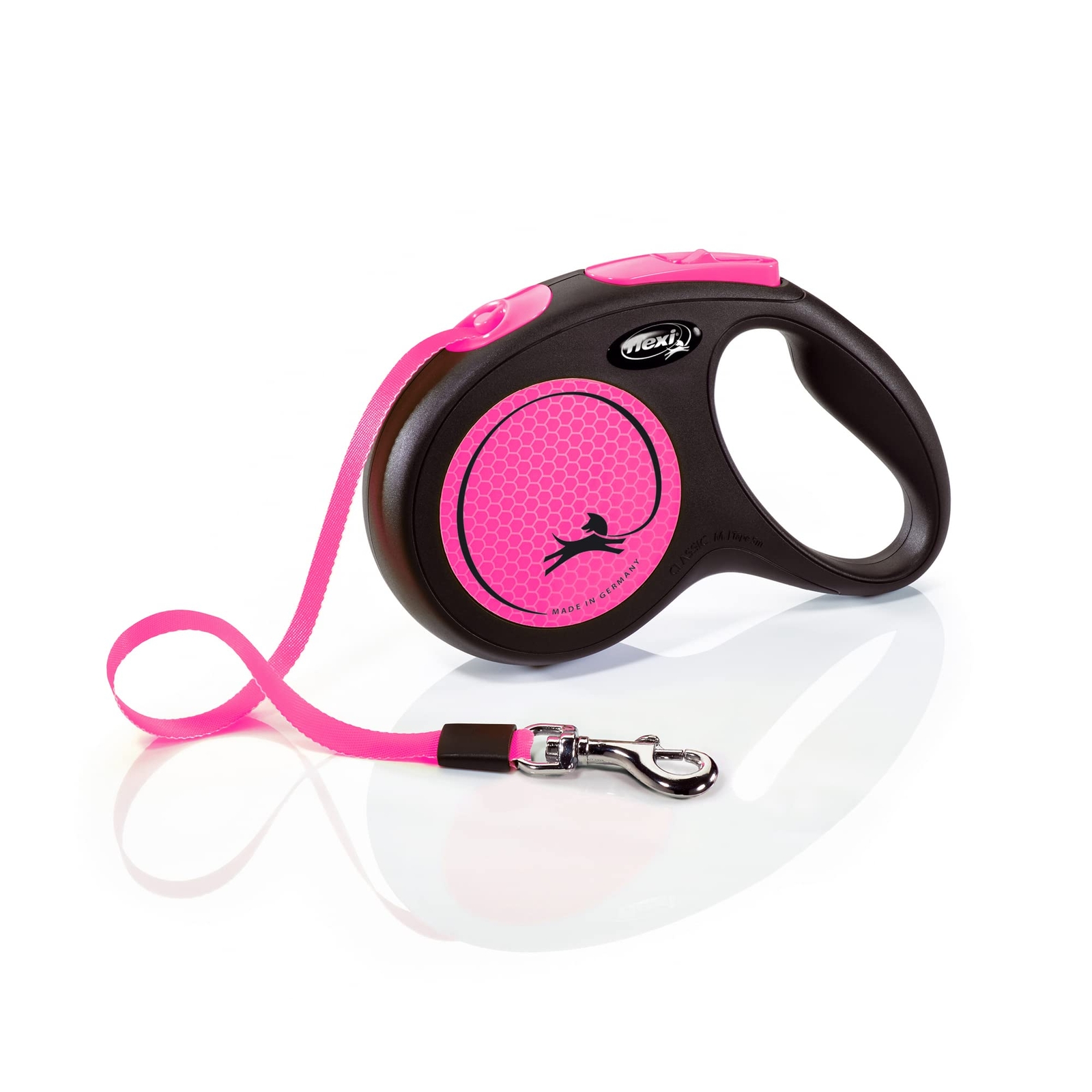 Flexi New Neon Tape Pink Medium 5m Retractable Dog Leash/Lead for dogs up to 25k