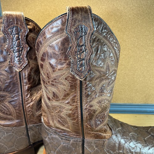 CATTLE BARON BROWN LEATHER SQUARE TOE COWBOY BOOTS #DH5236 10D MADE IN MEXICO - Picture 5 of 10