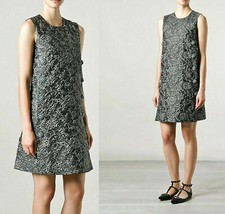 DOLCE & GABBANA ~ jwelled Gray Jacquard Cloqué Dress ~ sz: M ~ AUTHENTIC 3500$