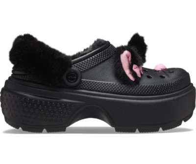 Crocs Womens Stomp Stuffed Animal Clog Black - 210690-001 Expeditedship