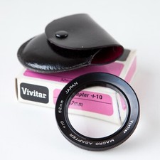 NOS Vintage Vivitar  10 Macro Adapter 52mm w/ Leather Case  Box - Japan