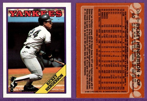 Rickey Henderson #60 1988 O Pee Chee card