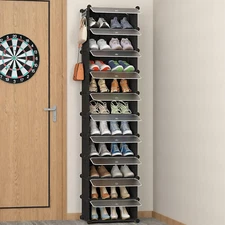 HOMIDEC Shoe Storage, 10-Tier Rack Organizer for Closet 20 Pair Black 
