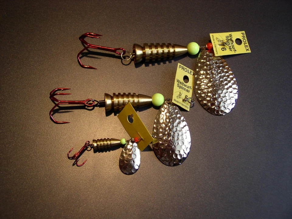 Profi Blinker Prolex Spinner Silber, Kupfer, Feuergelb, 8 Größen, 4 bis 27 Gramm - Bild 3 von 4