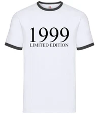Limited Edition 1999 - Mens Ringer - Birthday Present 24th 24 Gift Age