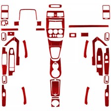 Kit de cubierta interior completo de fibra de carbono rojo 62 piezas para Hummer H3 2006-2010